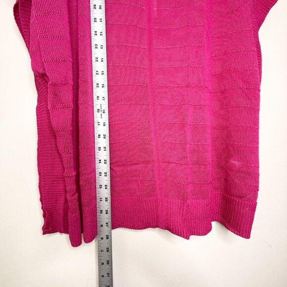 NWT Chico's Audra Pullover Sweater Summer Berry Size 3 Short Sleeve Office Pink - Picture 10 of 10